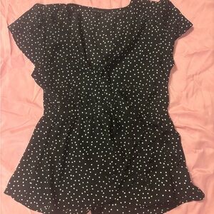 Lily Black Polka Dot Side Tie Blouse